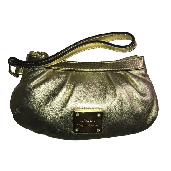 Metallic Gold Color Lauren Ralph Lauren Wristlet Wallet - Picture 1 of 5